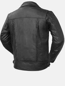 caven black motorcycle leather jacket.
