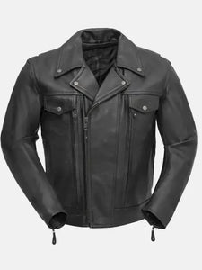 caven black motorcycle leather jacket