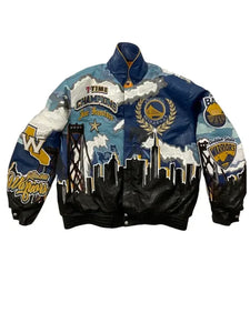 championship golden state warriors leather jacket