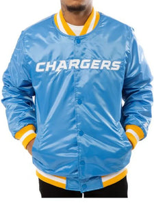 chargers la bomber blue white jacket
