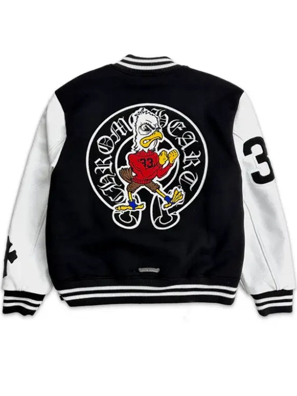 chrome hearts timmy varsity jacket.