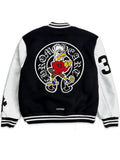 chrome hearts timmy varsity jacket.