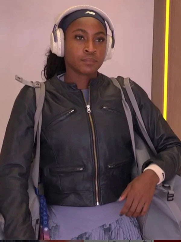 coco gauff leather jacket