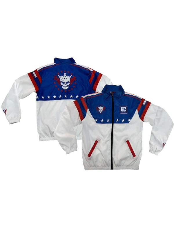 cody rhodes stars and stripes windbreaker jacket....