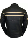 cruiser motorcycle armoured black biker jacket.
