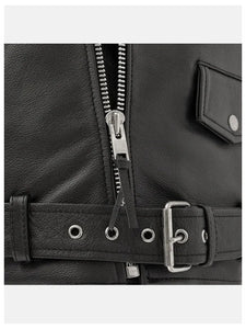 daniel black biker leather jacket..
