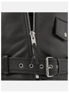 daniel black biker leather jacket..
