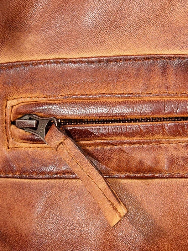 dark brown quilted motorcycle jacket...