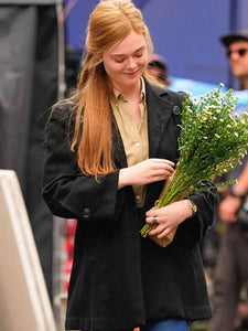 elle fanning a complete unknown black coat0
