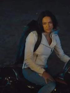 fast and furious 9 letty ortiz white leather jacket.