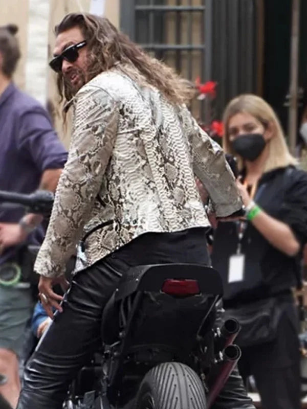 fast x jason momoa snakeskin leather jacket..