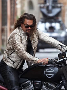 fast x jason momoa snakeskin leather jacket