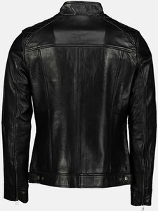 george water spadded style black leather jacket.