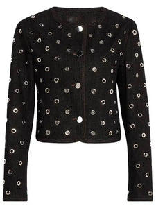 good morning america joy behar black grommet jacket..