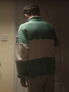 heartstopper s03 green and white sweatshirt.