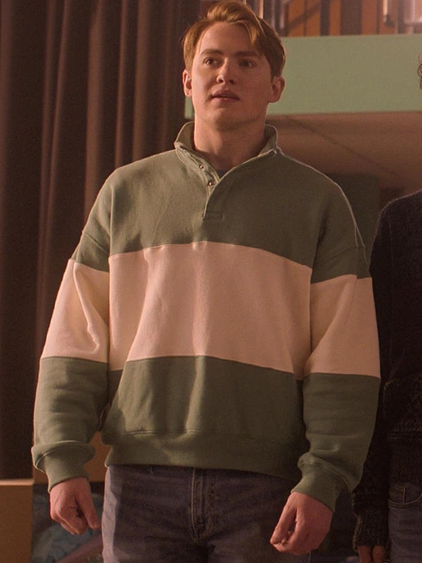 heartstopper s03 green and white sweatshirt