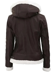jasmine dark brown jacket with hood.