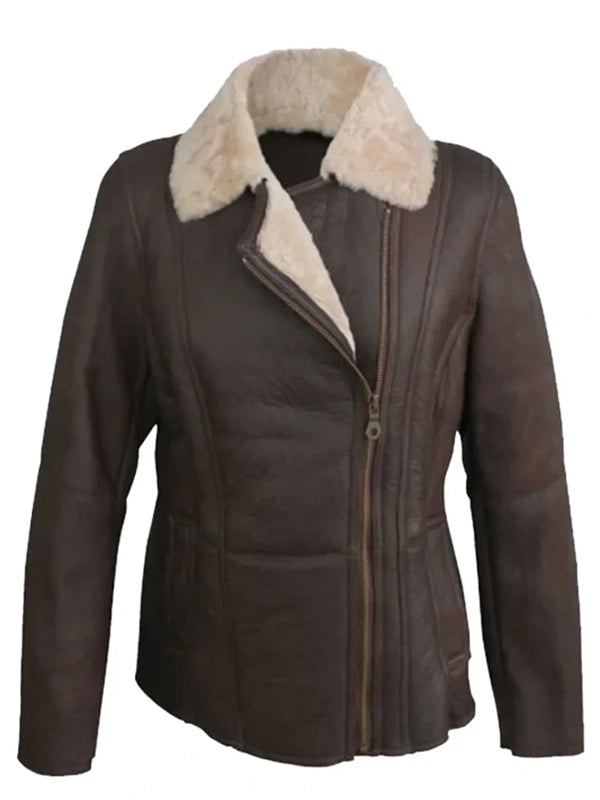 jessica vegan aviator leather jacket
