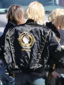 lucky anya taylor joy black bomber jacket.