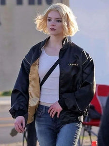 lucky anya taylor joy black bomber jacket