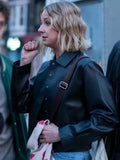 lucy freyer adults black leather jacket.