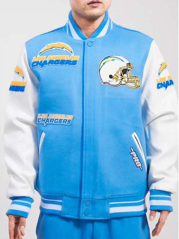 mashup los angeles chargers varsity jacket