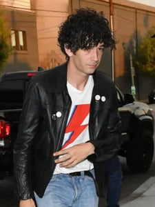 Matty Healy LA 2025 Black Leather Jacket