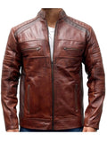 men brown cafe racer jacket