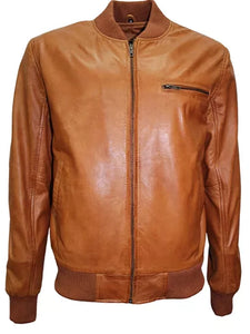 men casual tan brown bomber jacket
