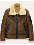 mens b3 genuine leather shearling jacket