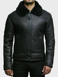 mens black sheep rumble skin leather shearling jacket