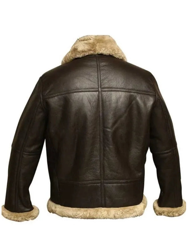 mens bomber aviator shearling jacket.