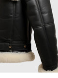 mens bomber leather aviator shearling jacket..