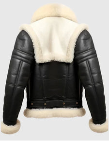 mens bomber leather aviator shearling jacket.