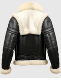 mens bomber leather aviator shearling jacket.