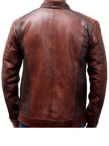 mens brown cafe racer jacket