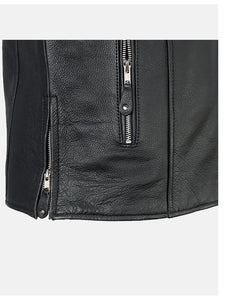 mens cafe racer black leather jacket.