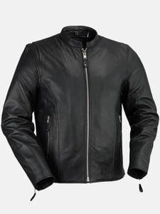 mens cafe racer black leather jacket