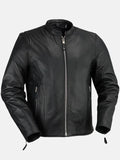 mens cafe racer black leather jacket