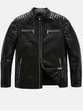 mens classic black leather racer jacket