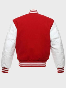 mens letterman red varsity jacket.