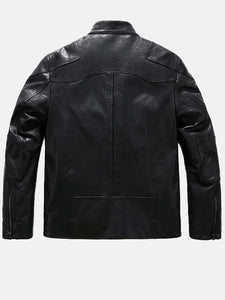 mens matt black leather jacket.