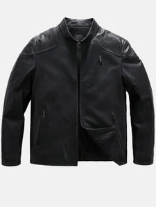 mens matt black leather jacket