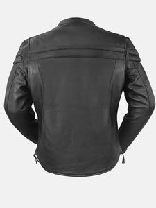 mens rider black leather jacket.