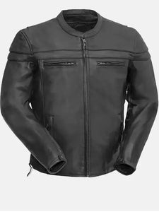 mens rider black leather jacket