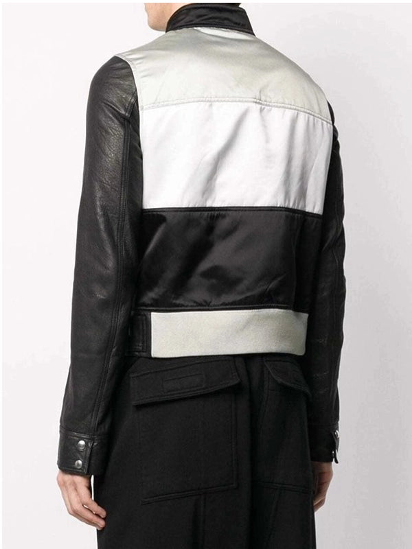 mens slim fit biker leather jacket..