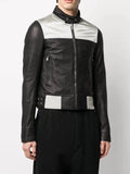 mens slim fit biker leather jacket.