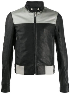 mens slim fit biker leather jacket