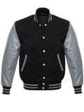 mens varsity jacket with leater sleeves
