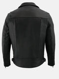 mens vented black biker leather jacket.